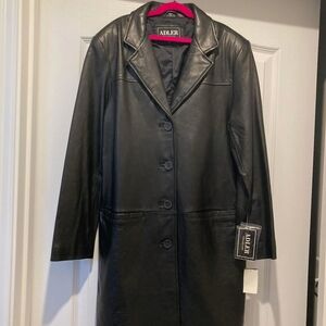 Adler Women's Sleek Black Leather Coat